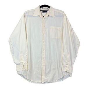 Nautica Men's Light Yellow Dress Shirt Cotton Size 16 1/2 34-35